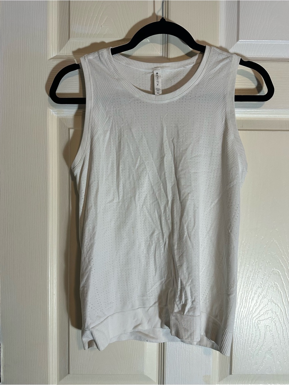 Athleta White Perforated Muscle Tank